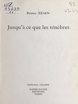 cover image of Jusqu'à ce que les ténèbres